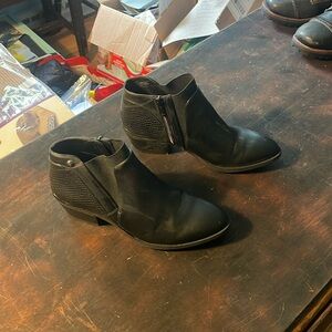 Women’s black leather ankle boots